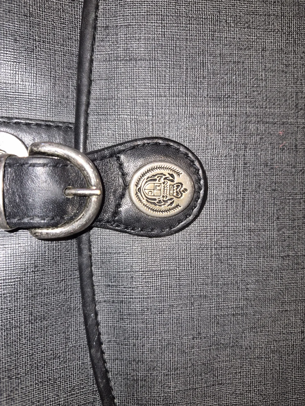 Vintage Liz Claiborne Black Crossbody Satchel with Turn-Lock Accent
